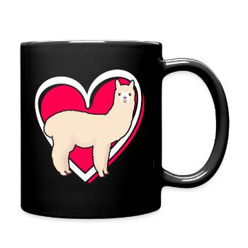 Valentin Lama Alpaga Love Girls Enfants - Mug uni - noir - Droite