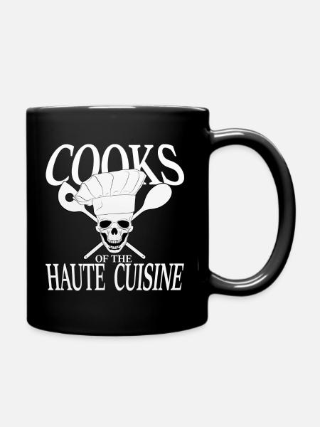 drôle, cuisiner, cuisiniers, tablier, chemise, barbecue - Mug uni - noir