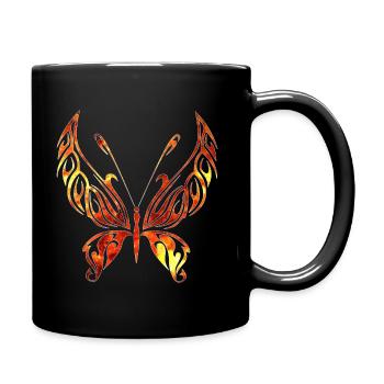 Oranger Papillon Papillon Abstrait - Mug uni - noir - Droite