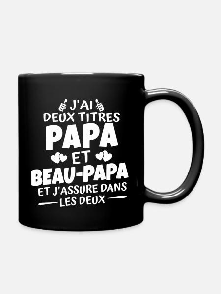 humour papa et beau papa - Mug uni - noir