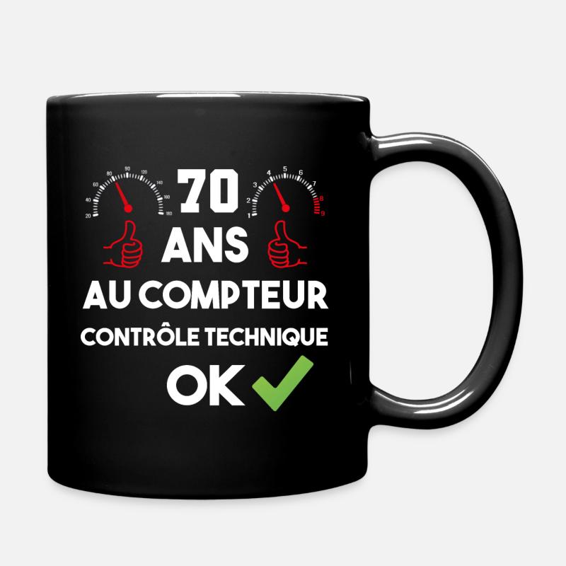 cadeau marrant d'anniversaire 70 ans au compteur - Mug uni - noir
