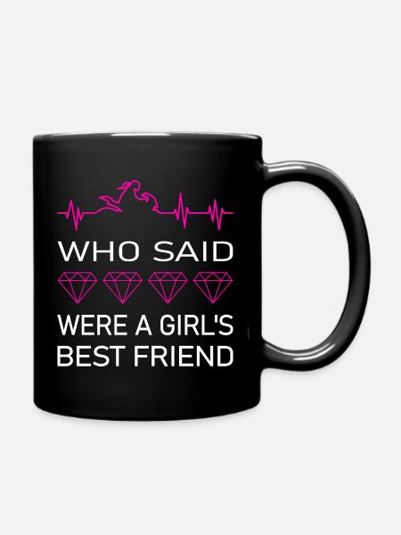 Motorradfahrerin best friend bike not diamonds - Tasse einfarbig - Schwarz