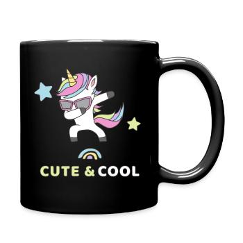 Dabbing Einhorn - Niedlich & Cool - Tasse einfarbig - Schwarz - Rechts