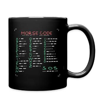 Morse Code Amateur Radio amateur - Full Colour Mug - black - Right