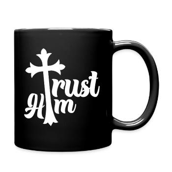 Christian Trust Him - Tasse einfarbig - Schwarz - Rechts
