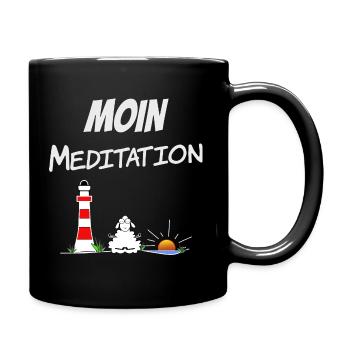 Moin Meditation - Tasse einfarbig - Schwarz - Rechts
