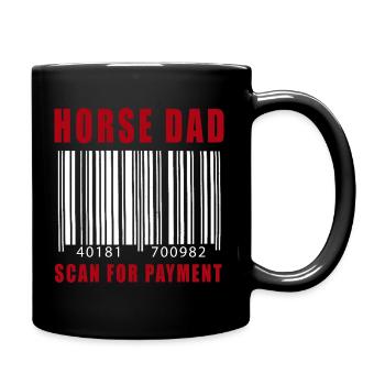 Horse Dad Scan For Payment Father Day Rodeo Tee - Full Colour Mug - black - Right
