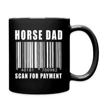 Pferd Papa Scan für Zahlung Dad Day Rodeo Texas - Tasse einfarbig - Schwarz - Rechts