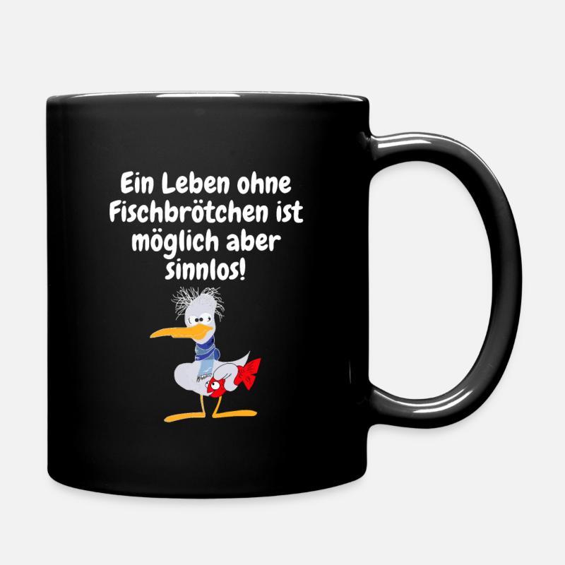Leben ohne Fischbrötchen - Tasse einfarbig - Schwarz