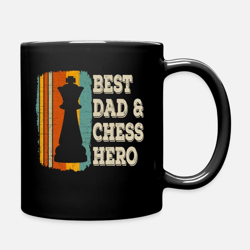 Meilleures rayures rétro Dad & Chess Hero - Mug uni - noir