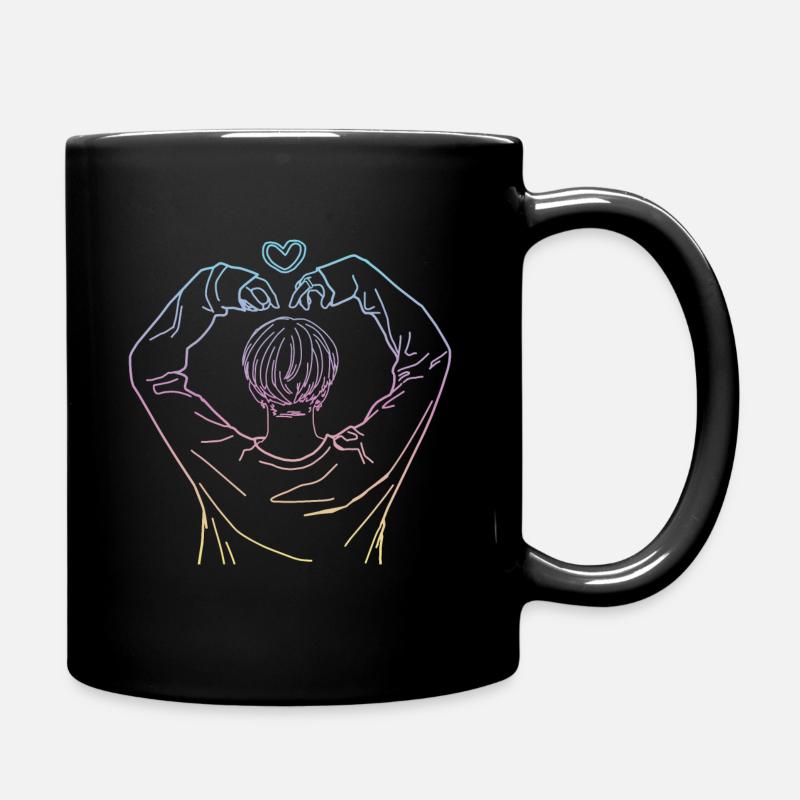 Herz kpop koreapop KPOP Geschenkidee - Tasse einfarbig - Schwarz