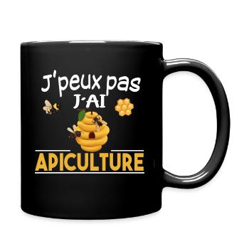 Je peux pas. Apiculture abeille abeilles citation - Mug uni - noir - Droite