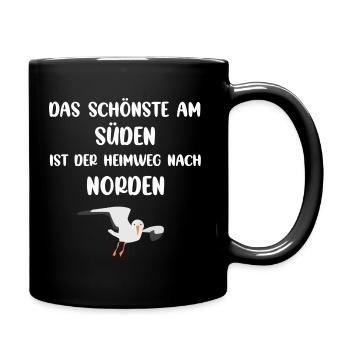 Hamburg Möwe Heimweg Süden Norden Hamburger - Tasse einfarbig - Schwarz - Rechts