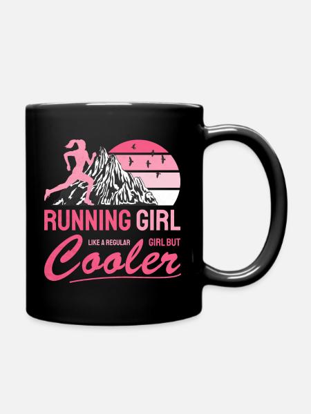 Running Girl Trail Runner Cross Country Femme - Mug uni - noir