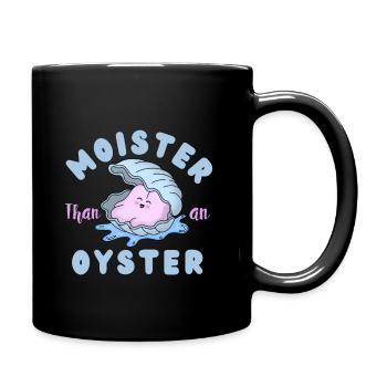 Feuchter als eine Auster - lustiges Essen Kawaii Design - Tasse einfarbig - Schwarz - Rechts