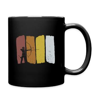 Bogenschießen Bogenschiessen Bogensport - Tasse einfarbig - Schwarz - Rechts
