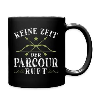 Bogensport Parcour Bogenschießen Bogenschütze - Tasse einfarbig - Schwarz - Rechts