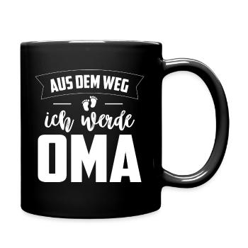 Aus dem Weg Ich werde Oma Baby - Tasse einfarbig - Schwarz - Rechts