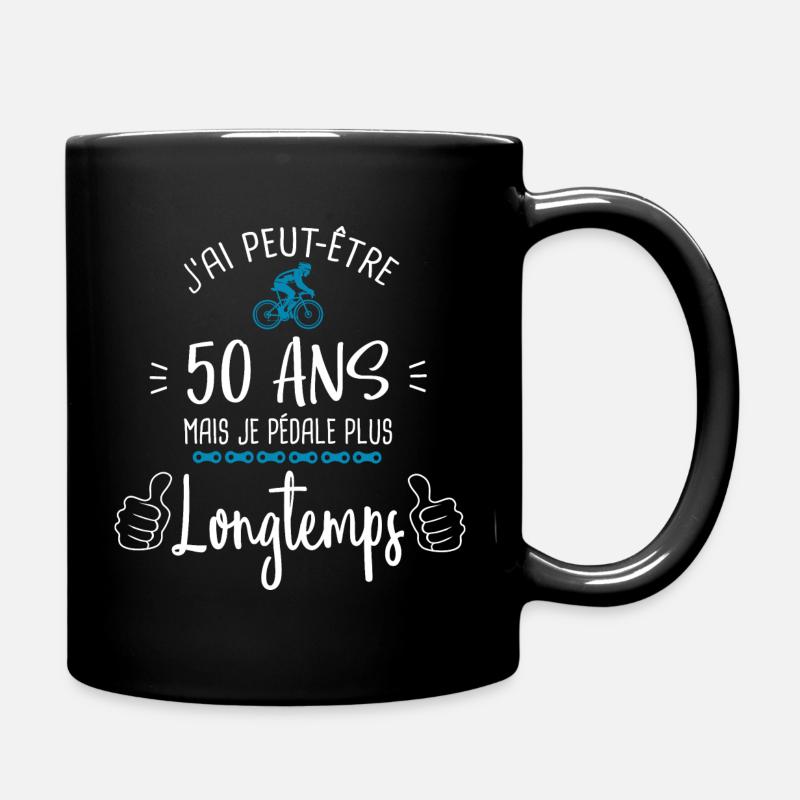 50 ans je pédale plus longtemps 50e anniversaire - Mug uni - noir