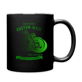 Motorrad Chopper Retro Design - Tasse einfarbig - Schwarz - Rechts