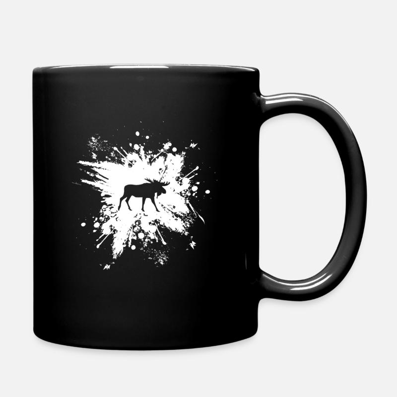 Elch Elche Elchkuh Geweih Geschenk Tierschützer - Tasse einfarbig - Schwarz
