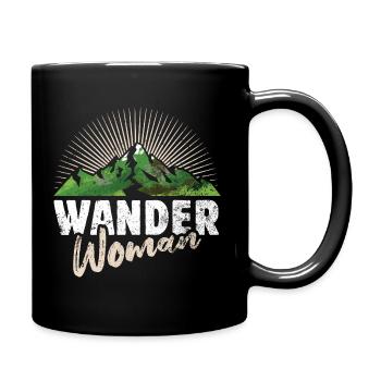 Wandern Wander Woman - Berge Natur Freizeit Damen - Tasse einfarbig - Schwarz - Rechts