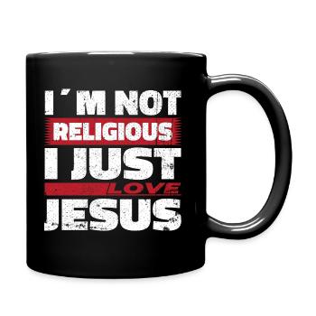 Je ne suis pas religieux, j’aime juste Jésus - chrétien - Mug uni - noir - Droite