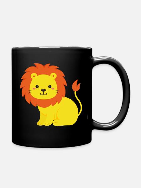 Löwe - Tasse einfarbig - Schwarz