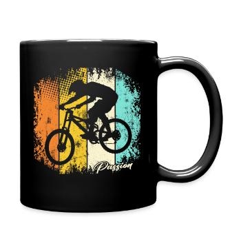 Fahrrad MTB Mountainbiker Downhill Mountain Bike - Tasse einfarbig - Schwarz - Rechts