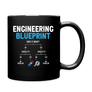 Engineering Blueprint Engineer Duct Tape Repairing - Tasse einfarbig - Schwarz - Rechts