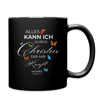 Alles kann ich durch Christus, der mir Kraft.... - Tasse einfarbig - Schwarz - Rechts