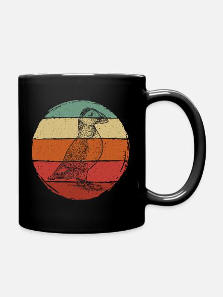Papageientaucher Retro - Tasse einfarbig - Schwarz