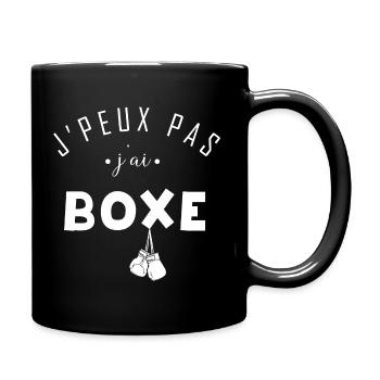 j peux pas j ai boxe - idée cadeau boxeur - Mug uni - noir - Droite