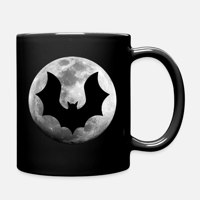 Fledermaus Vollmond Nacht - Tasse einfarbig - Schwarz