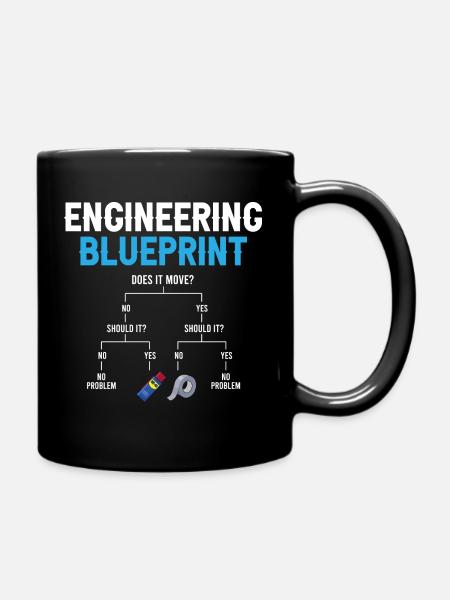 Engineering Blueprint Engineer Duct Tape Repairing - Tasse einfarbig - Schwarz