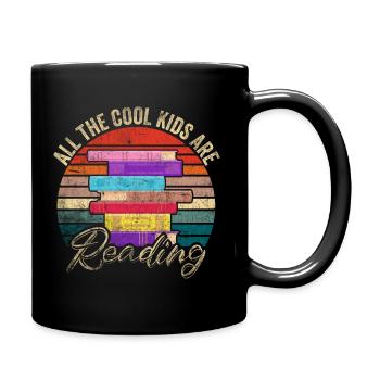 All the Cool Kids are Reading Book Vintage Reto - Tasse einfarbig - Schwarz - Rechts