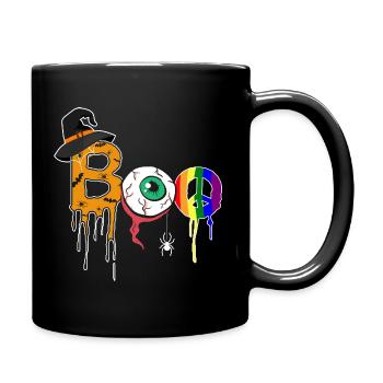 Halloween Boo Hexe Zombie Gay Pride LGBT - Tasse einfarbig - Schwarz - Rechts