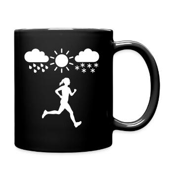 Jogger in any weather - Full Colour Mug - black - Right