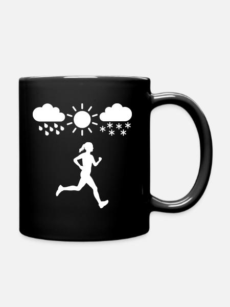 Jogger in any weather - Full Colour Mug - black