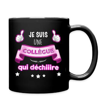 Collegue qui déchire femme collègue cool - Mug uni - noir - Droite