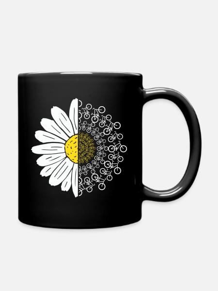 Fahrrad Blume - Tasse einfarbig - Schwarz
