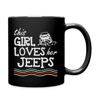 Cette fille aime ses jeeps - Mug uni - noir - Droite