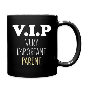 VIP - Very Important Parent- Parent Dad Mom - Full Colour Mug - black - Right