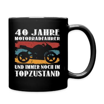 Motorrad 40 Geburtstag Motorräder Biker 40 Jahre - Tasse einfarbig - Schwarz - Rechts