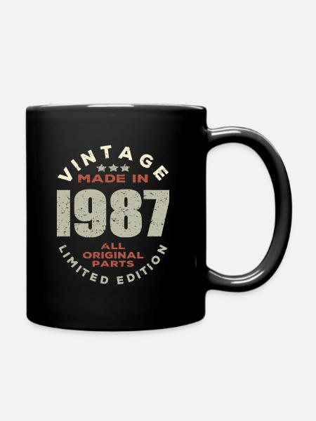 Vintage Retro Jahrgang 1987 Original - Tasse einfarbig - Schwarz