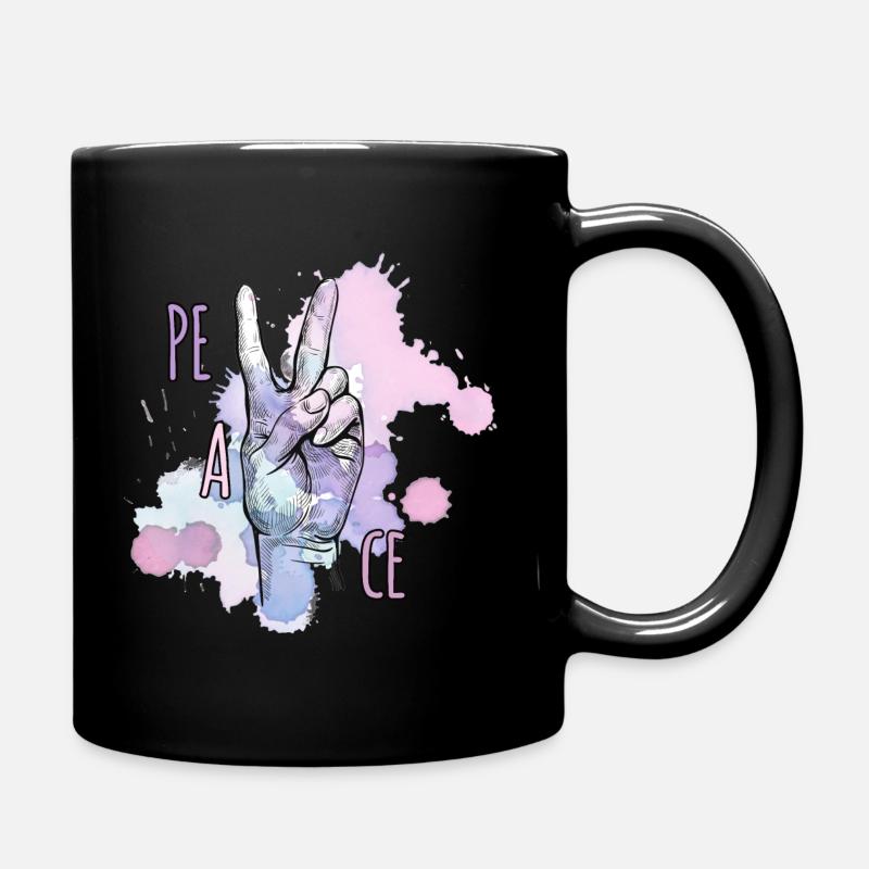 peace - Tasse einfarbig - Schwarz
