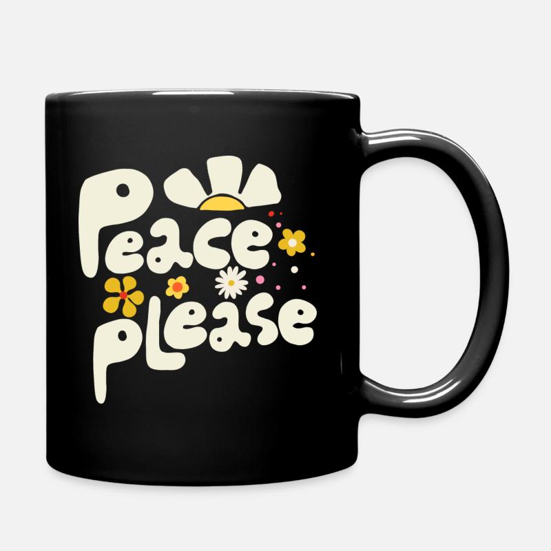 Peace Please - Frieden Bitte - Tasse einfarbig - Schwarz