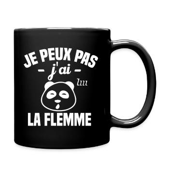 Je Peux Pas J'ai La Flemme - Mug uni - noir - Droite