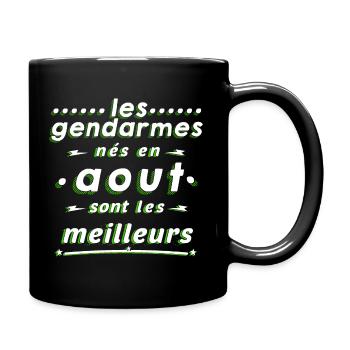 GENDARME DE AOÛT CADEAU ANNIVERSAIRE HUMOUR - Mug uni - noir - Droite