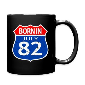 Geboren im Juli 82 - Tasse einfarbig - Schwarz - Rechts